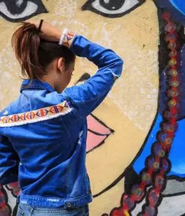 Veste en jean Bleu – Image 3